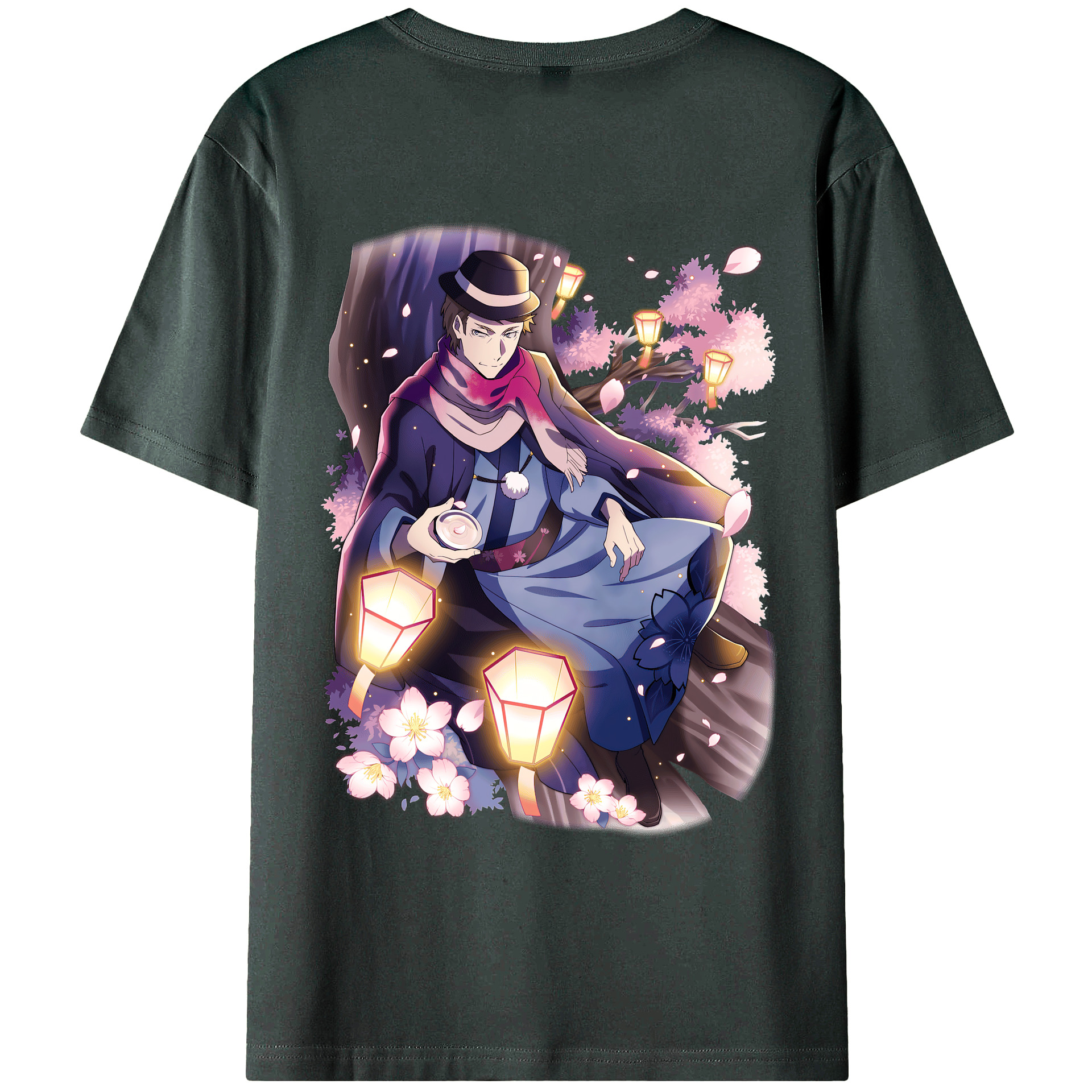 （画像用） 文豪ストレイドッグス Bungo Stray Dogs 綿100％ メンズ半袖Tシャツ（バックプリント） 通気性